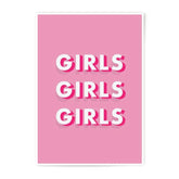 Girls Girls Girls, Photographic Print, Pink Wall Art, Girly Decor, Typography Poster, Statement Art, Girls Room Decor, Inspirational Art - Tawshia